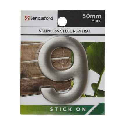Sandleford 9 Self Adhesive Steel Sign 50mm