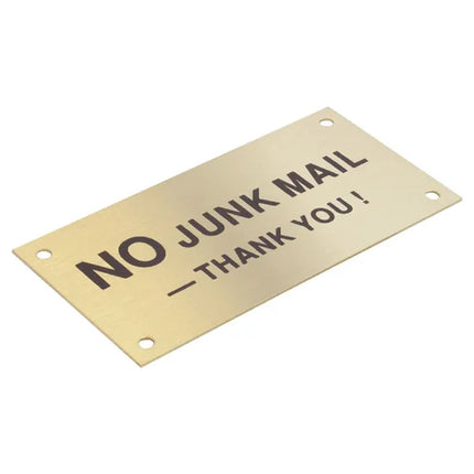 Sandleford No Junk Mail Brass Sign 95 x 47mm