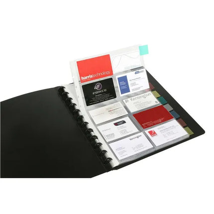 Marbig A4 Kwik Zip Business Card Book Black