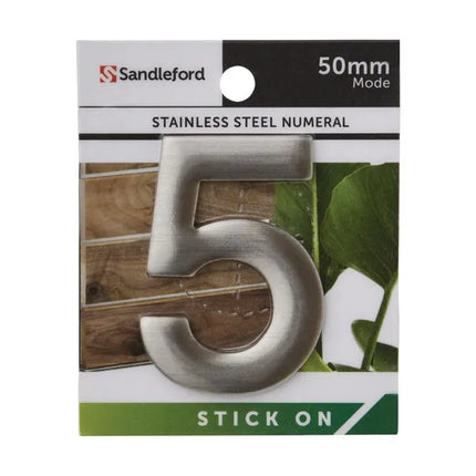 Sandleford 5 Self Adhesive Steel Sign 50mm