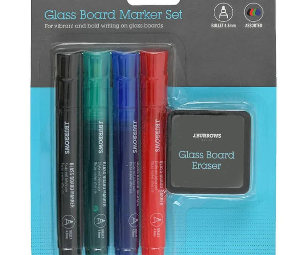 J.Burrows Whiteboard Markers Chisel Pastels 4 Pack