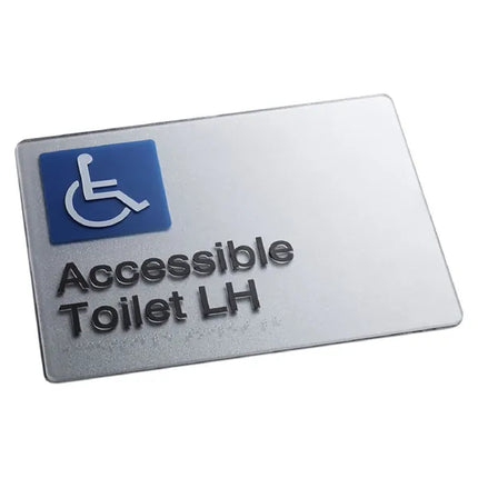 Sandleford Braille Disabled Toilet Sign Left Hand 180x230mm