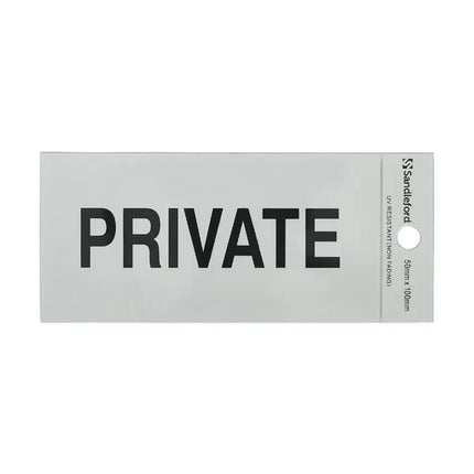 Sandleford Private Self-adhesive Sign 100 x 50mm