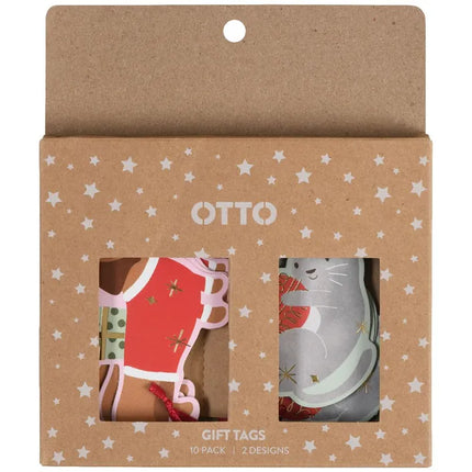 Otto Christmas Gift Tags 10 Pack Dachshund/Cat