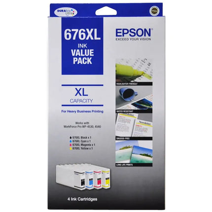 Epson 676XL Black and Colour Ink Cartridge Value Pack