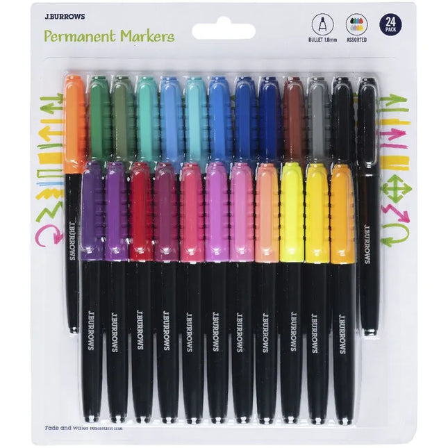 J.Burrows Whiteboard Markers Bullet Assorted 6 Pack