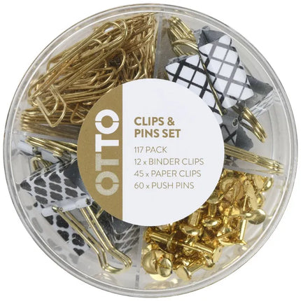 Otto Pin & Clip Set Black/Gold 117 Pack