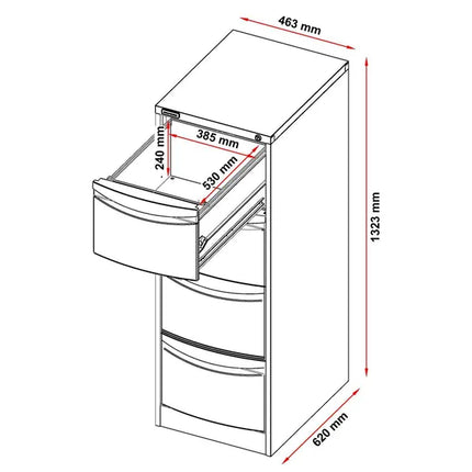 Stilford 4 Drawer Filing Cabinet