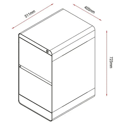 Venturo 2 Drawer Filing Cabinet White