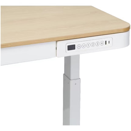 Newhaven Electric Sit Stand Desk with Drawer 1200mm White/Oak