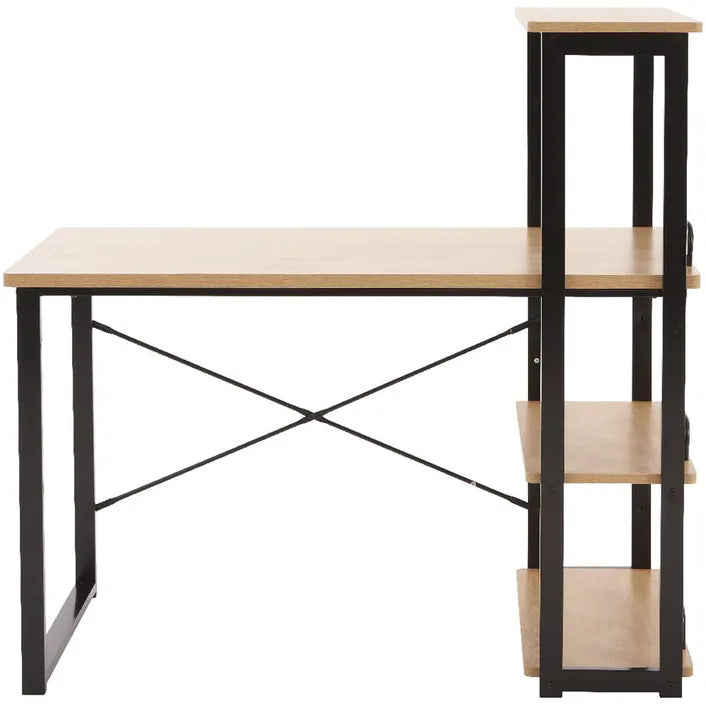 Otto Arundale Side Shelf Desk 1200mm Black/Oak