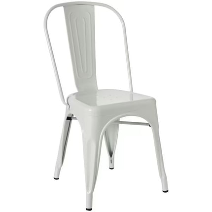 Steel Stacking Chair Gloss White